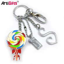 Key Chain Manufacturer Odm Custom Soft Enamel Metal Keychain Lollipop